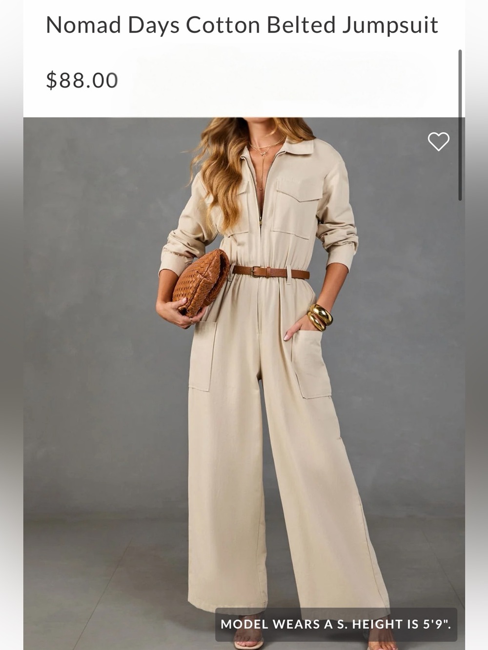 Vici Collection - Wide-Leg Utility Jumpsuit - Cream